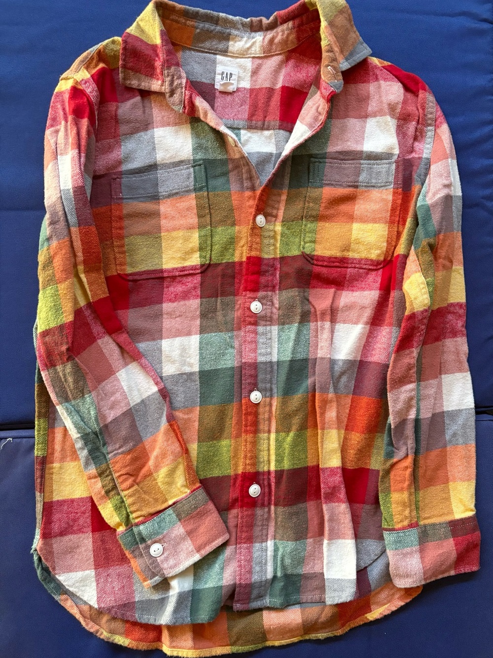 GAP Multicolor Plaid Cotton Button-Down Shirt